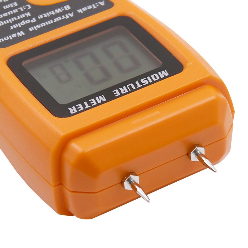 Orange 0-99.9% Two Pins Digital Wood Moisture Meter Wood Humidity Tester Hygrometer Timber Damp Detector Large LCD Display