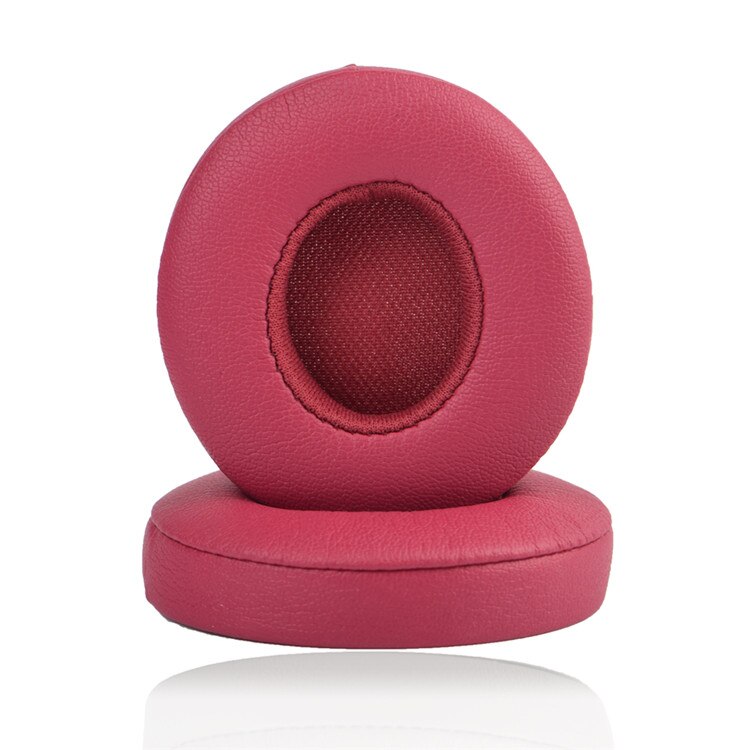 Originele Geheugen Spons Lederen Solo3 Oorkussens Cover Draadloze Hoofdtelefoon Vervanging Voor Beats Solo 2 2.0 3 3.0 Ear Pad: Red Wine