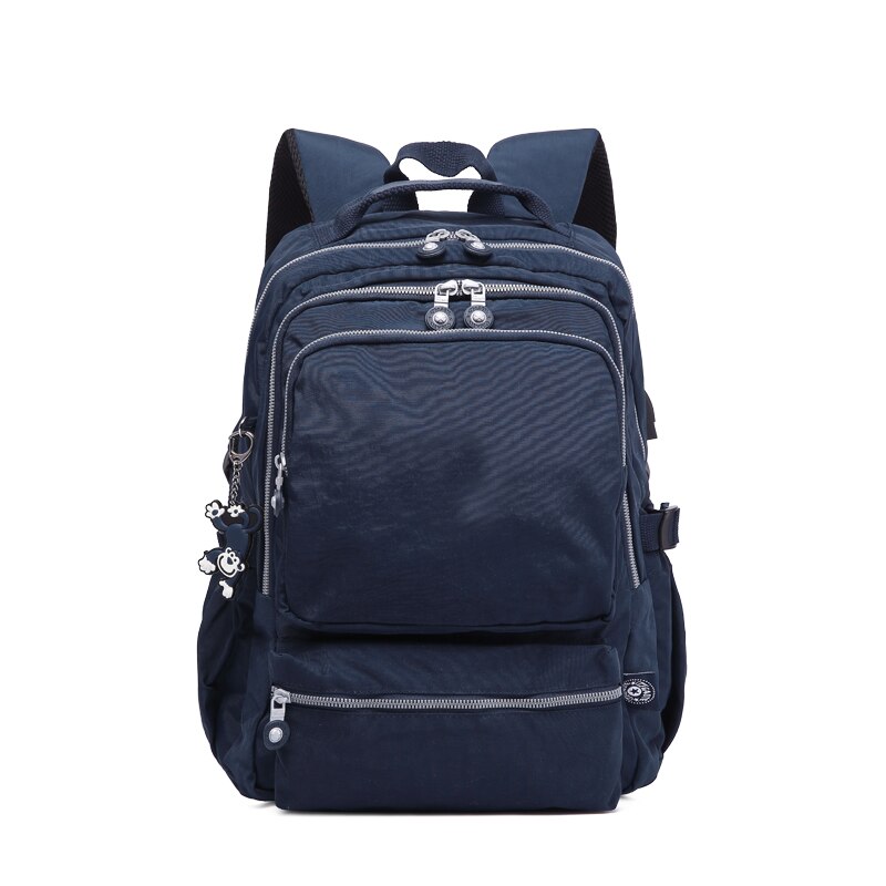TEGAOTE Frauen Schule Rucksäcke Anti Diebstahl USB Ladung Rucksack Herren Laptop Bagpack Schule Taschen Für Teenager Mädchen Mochila Reise: Tiefe Blau / 48X15X33CM 1809