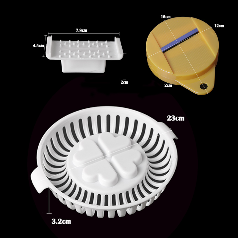 HOURONG 3 Stks/set DIY Lage Calorieën Magnetron Fat Aardappel Chips Lade Aardappel Rack Houder Maker Aardappel Schepen Mes Koken Tool