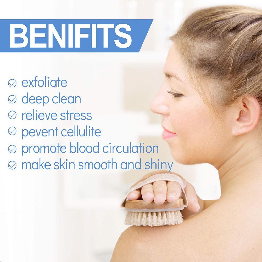 Baden Borstel Droge Huid Lichaam Zachte Natuurlijke Haren Spa Borstel Zonder Handvat Houten Bad Douche Brush Spa Exfoliërende Body Borstel