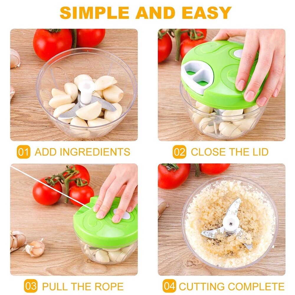 1 stk håndmadshakker vegetabilsk hvidløgshakker twist-hakker hvidløgspresser hakkemaskine blender foodprocessor maskine køkkenværktøj