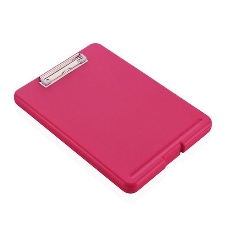 A4 Plastic Storage Clipboard File Box Case Document File Folders Clipboard Writing Pad Stationery School Office Supplies G88D: Red