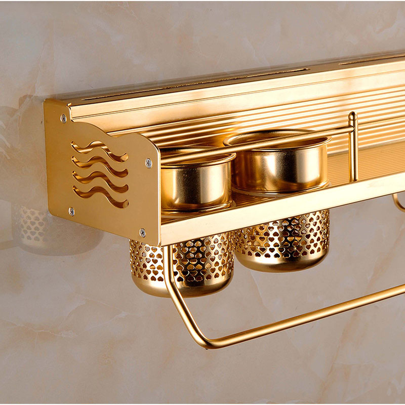 Wall Mounted Pot Pan Rack Multifunctional Kitchen Bookshelf Bottle Rack Cutlery Blocks Hanger Hooks Organizers Space Aluminum