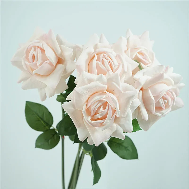 Real Touch Latex Nepbloemen Simulatie Rose Roze Oranje Bloem Kunstmatige Austin Rozen Tak Hotel Winkelcentrum Decoratie