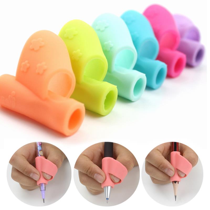 Skrivesaker skrive håndskrift korrigering lære leketøy barn barn finger stall holder silikon korrigering 3 stk korrigering