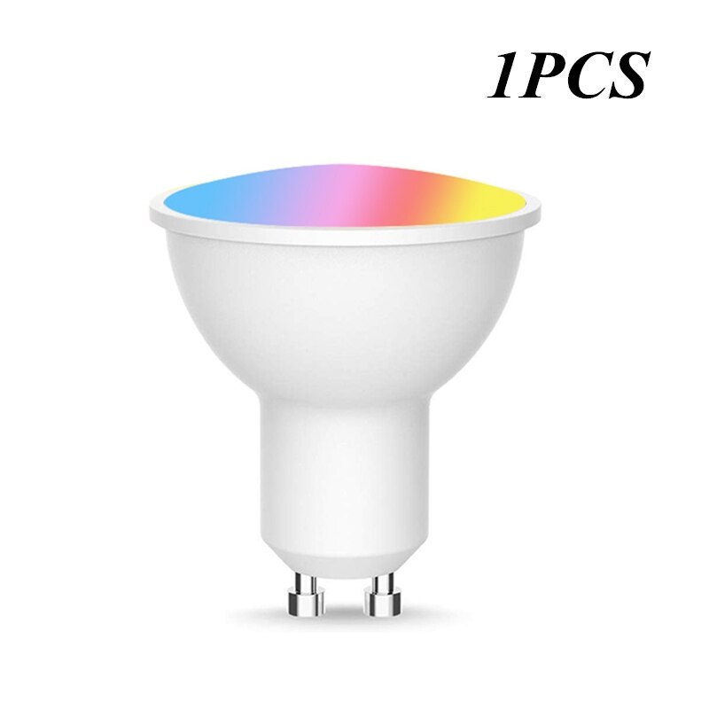Gu10 lâmpada led inteligente, luz rgb com controle remoto por aplicativo, controle remoto, 5w, cw 2700-6500k para alexa, google home: 1pcs