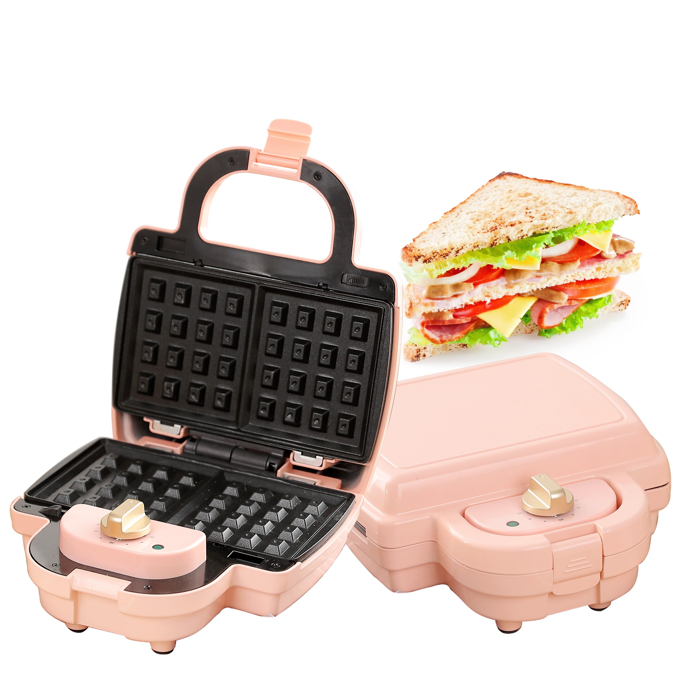 Electric Cooking Multi Sandwich Maker Grill Detachable Snack Maker multi-function sandwich maker waffle maker pink: Default Title