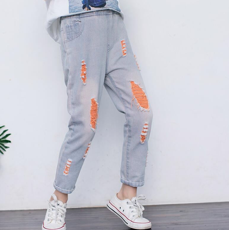 Pantalones vaqueros rasgados para niños y niñas, de otoño, Nueva inclusión, rotos, para niños de 2 a 12T: style 3 / 120(4T)