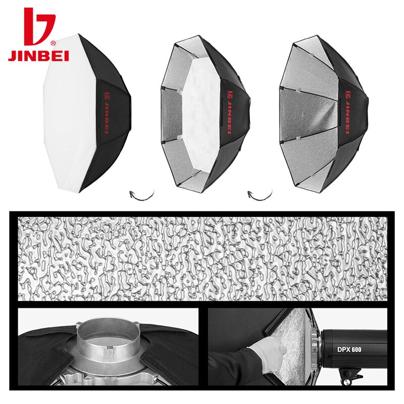 JINBEI M950 Achteckige Softbox mit Bowens montieren 95CM Studio Strobe Blitz-Kasten Reflektierende Beleuchtung Diffusor Fotografie Ausrügestochen