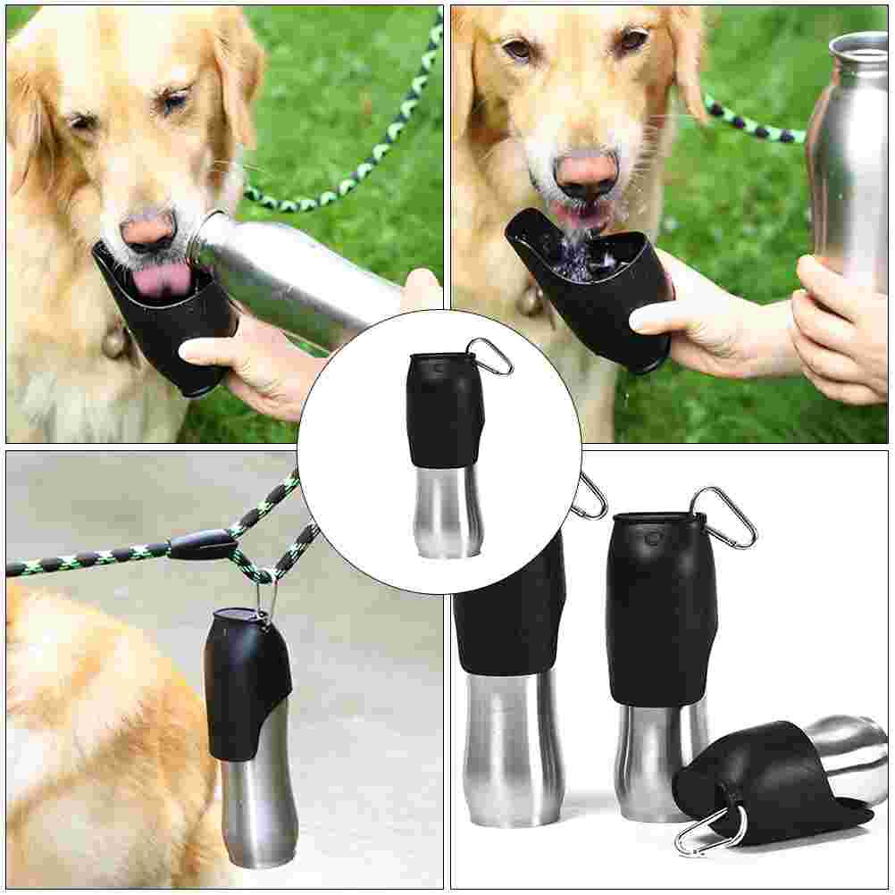 Metal Pet Water Bottle Puppy Water Feeder Stainless Steel Dog Waterer Pet Supply