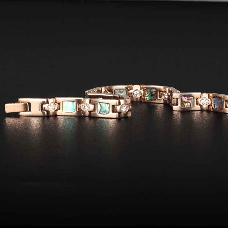 Madalena Sarara Premium Titanium Staal Zirconia Energie Armband Vrouwen Germanium Magneten Negatieve Ionen Ingelegd Gezonde