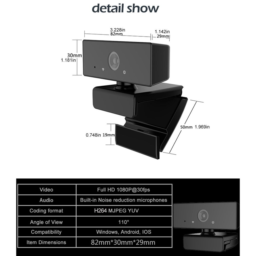 Live conference 1080P camera Autofocus Webcam Cam For PC Laptop Desktop Portable Camera For Video Conference