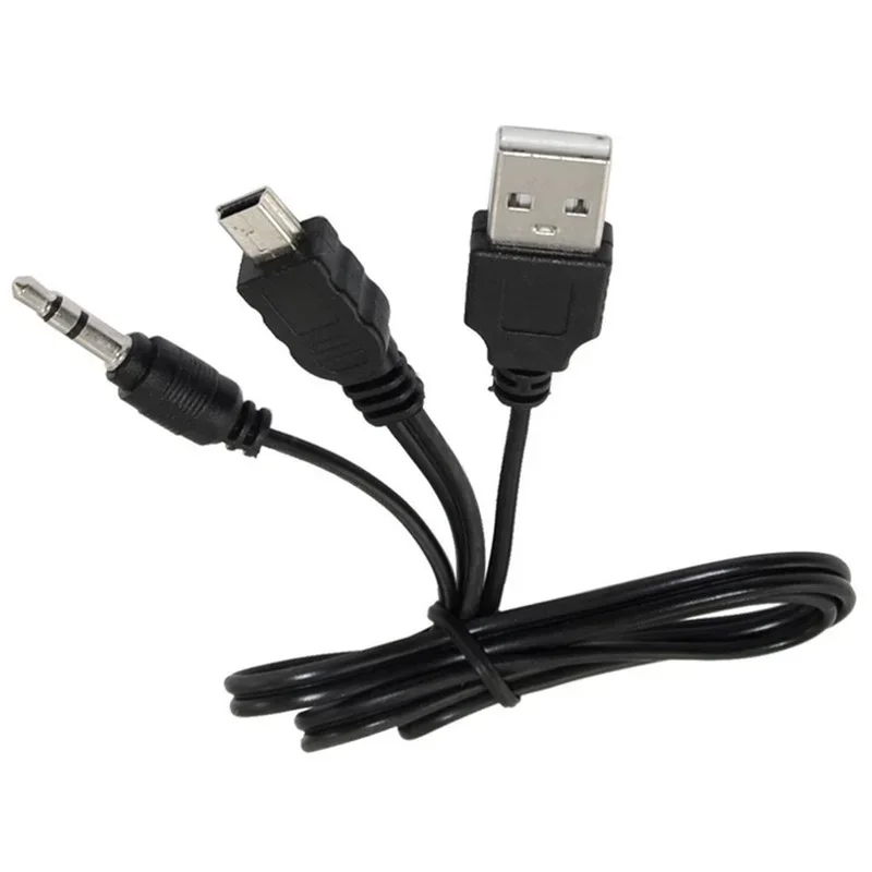USB 2.0-A naar Mini-B + 3.5mm Audio Aux Splitter Kabel - 0.5m