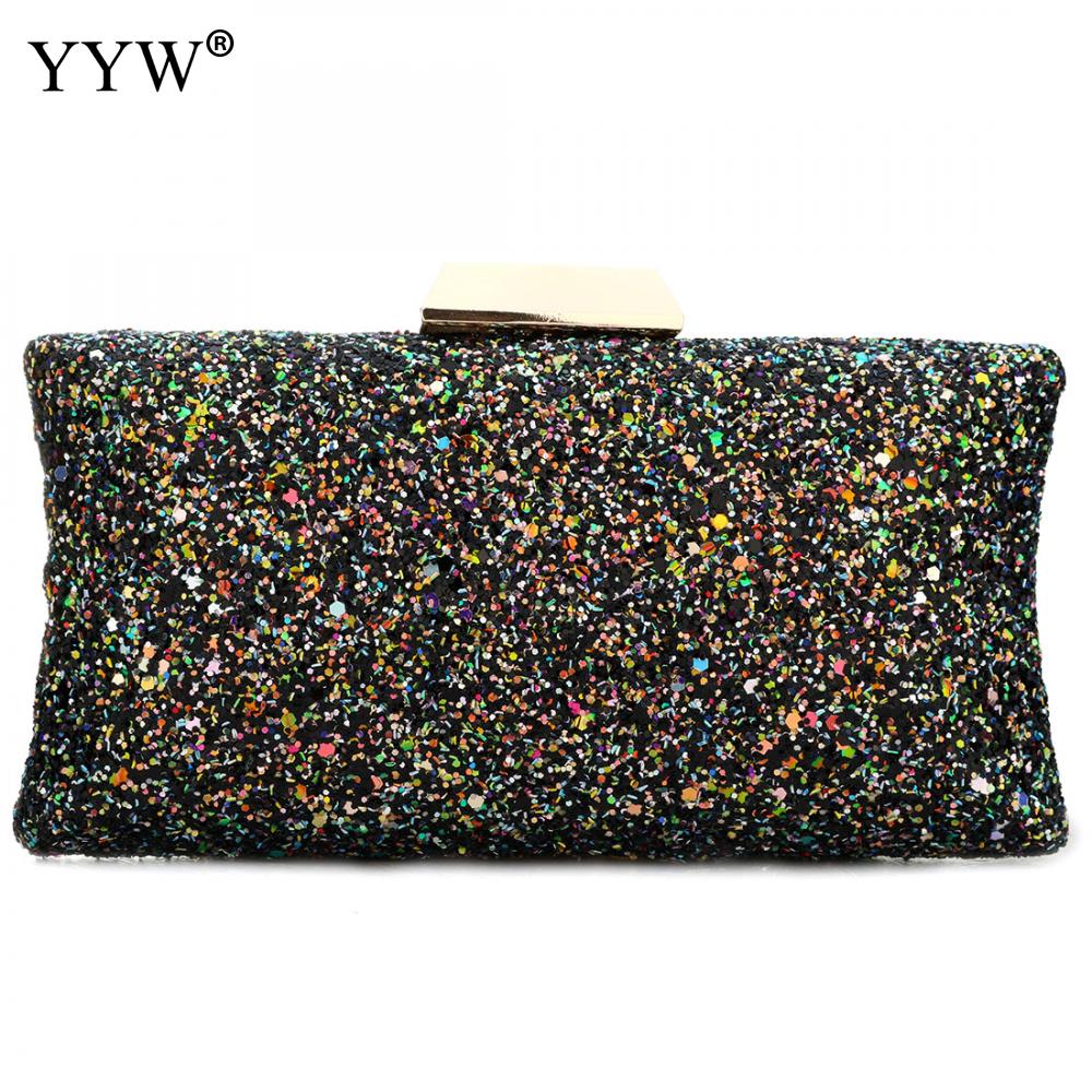 YYW Pailletten Schouder Plastic Handtas Mode Clutch Bag Mooie Avondtasje Voor Vrouwen Bolsos De Fiesta Para Mujer: black
