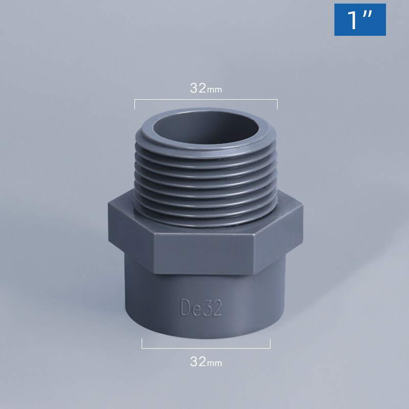 PVC Pipe Watering Fittings S60*6 Coarse thread to 1/2" 3/4" 1" Water Tank Tube Connector Fish Tank Joint Tool: 6
