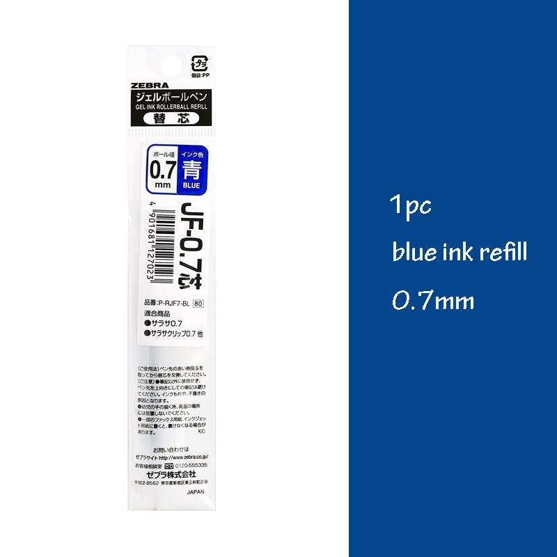 ZEBRA Gel Pen Rollerball Refills for JJ15/JJZ49/JJ31/JJ55 Retractrable Pen 0.3 0.38 0.4 0.5 0.7 1.0mm Pen Refill: 0.7 blue