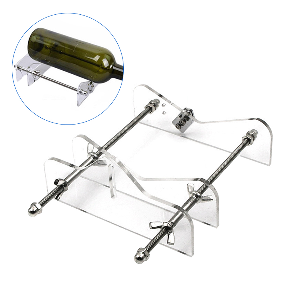 Glass Cutter Glass Bottle Cutter Cutting Tool Square and Round Wine Beer Glass Sculptures Cutter for DIY Glass Cutting Machine: Type2-Transparent