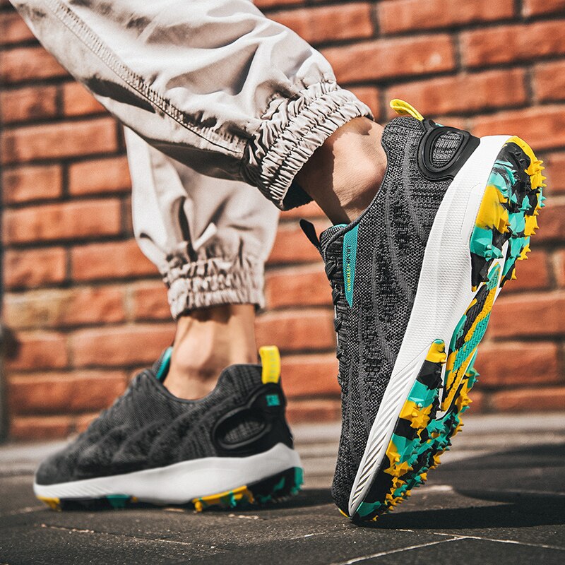 Andningsbara golfskor man sport sneakers för golf promenader träningsdubbar antislip golfstövlar för män atletisk gräsmatta