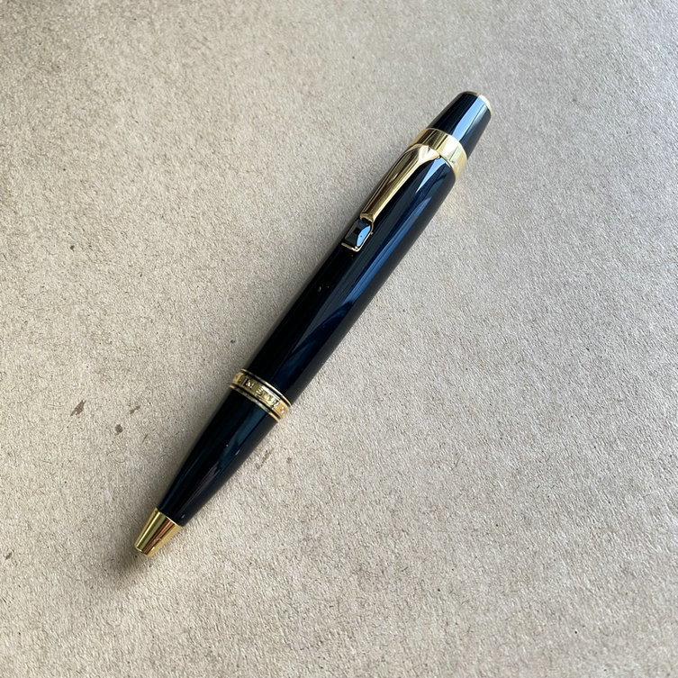 Bolígrafo MB bohemio para escritura de negocios, bolígrafos estilográficos de resina negra con Clip de cristal, suministros de oficina: YELLOW