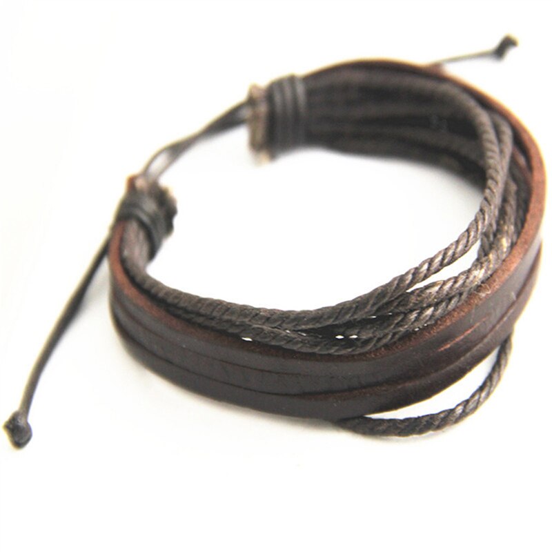Leer Armbanden & Bangles Voor Mannen En Vrouwen Zwart En Bruin Gevlochten Touw Mode Man Sieraden