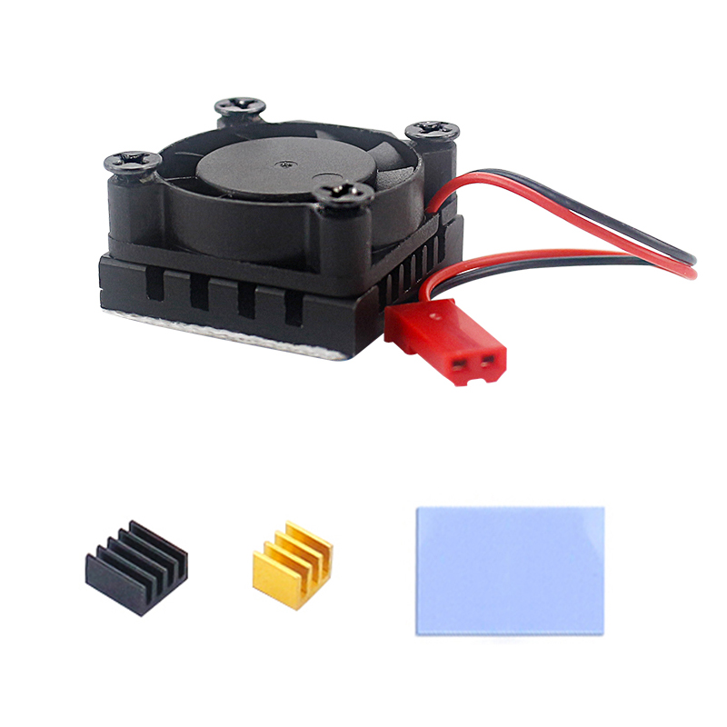 Raspberry Pi 4-Lüfter mit Silikon-Pad, Aluminium-Kühlkörper-Kühler für Raspberry Pi 4, Modell B: Default Title