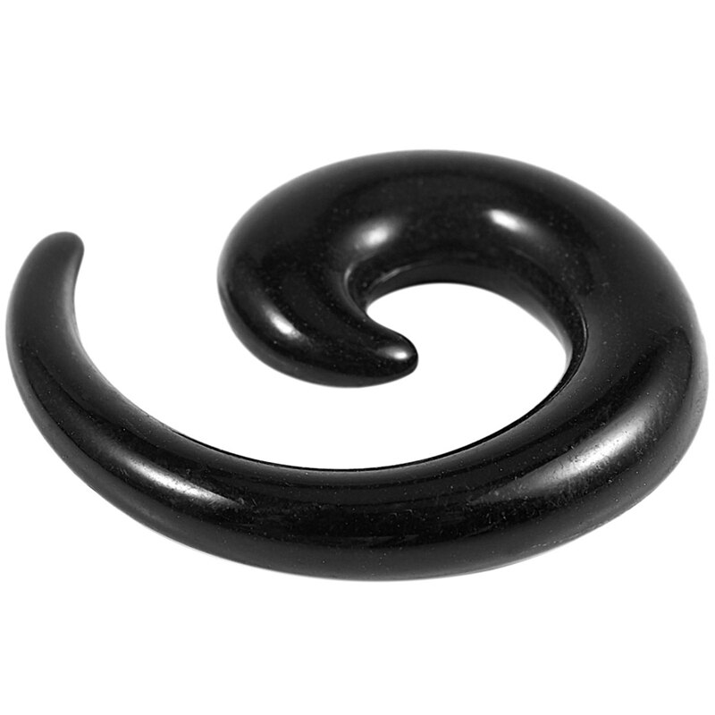 9 Pairs of Acrylic Spiral Taper Tunnel Ear Stretcher Expander Plugs---Black