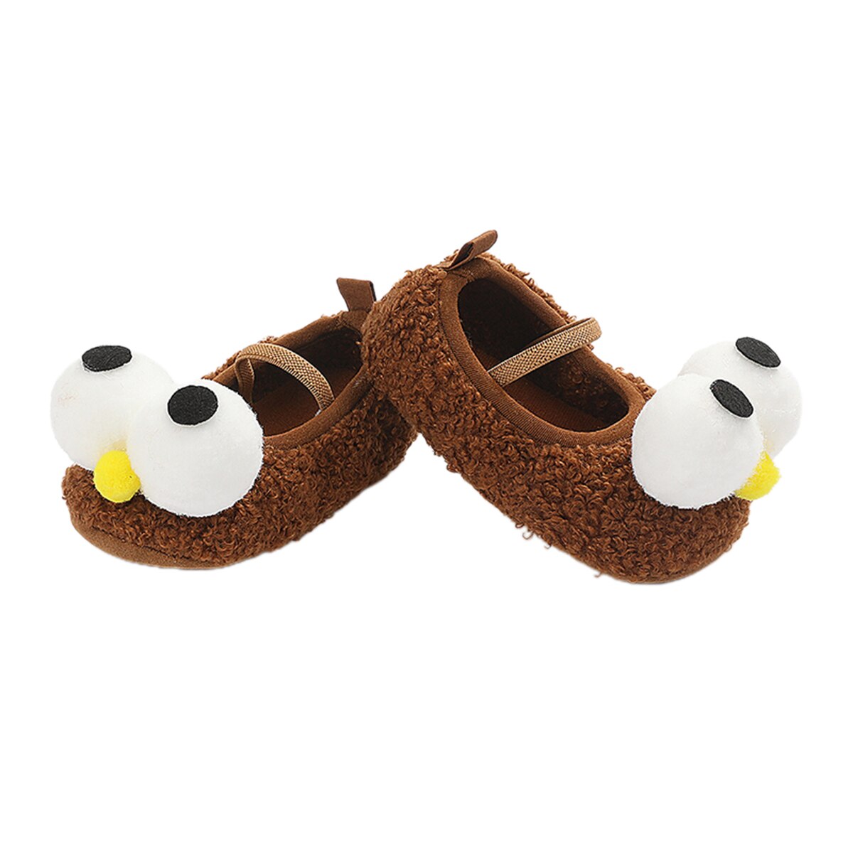Baby Girls Boys Slippers, Soft Sole Plush Bedroom Shoes Infant Prewalkers with Big Eyes