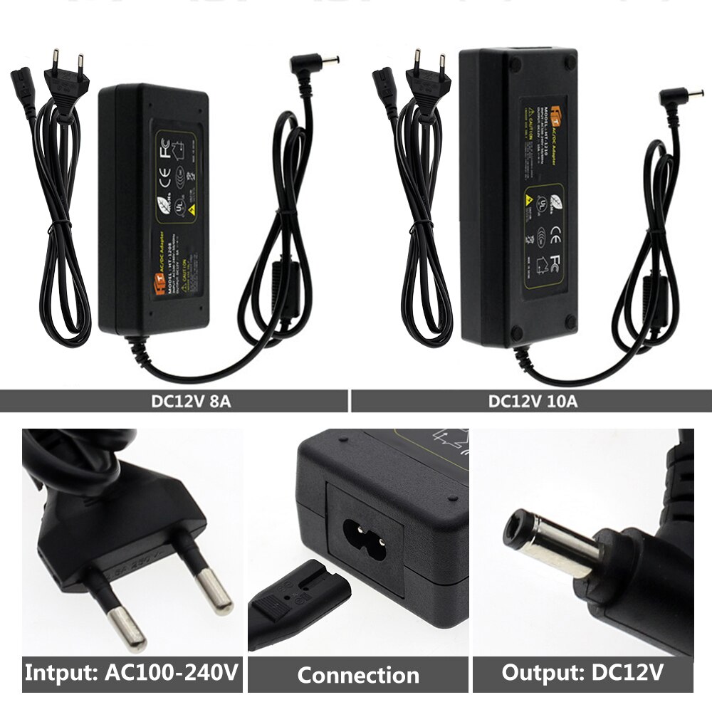 Led Power Adapter AC110V 220V Naar DC12V 24V Verlichting Transformator 1A 2A 3A 5A 6A 8A 10A Met eu/Us Plug Voor Led Strip