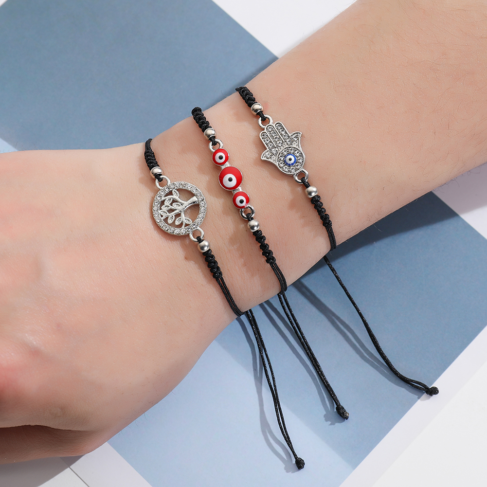 12cs Hand von Fatima Charme Armbinde für Frauen glänzend Kristall Bösen blick Perlen Einstellbare Sommer Surfen Strand Fußkettchen