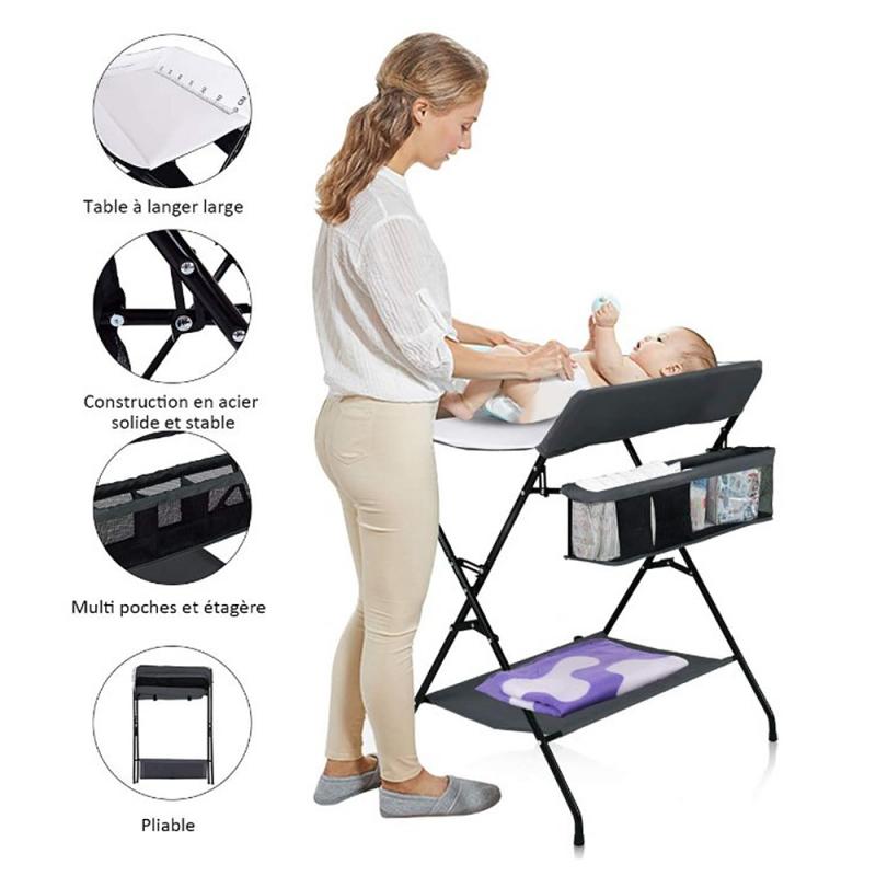 Table à langer pliable pour -né et bébé de moins de 3 ans, Mobile, fournitures de soins, HWC