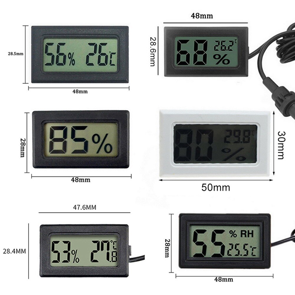 Mini digital termometer lcd bekväm temperatur- och fuktighetsmätare hygrometer kyltermometer bärbar mätare