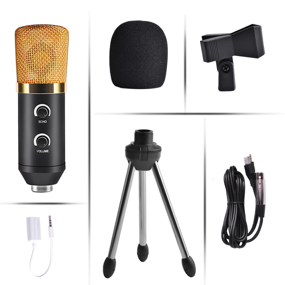 MK F100TL USB Condenser Sound Recording Microphone With Stand Studio Wired Skype Computer Kareoke Microphone