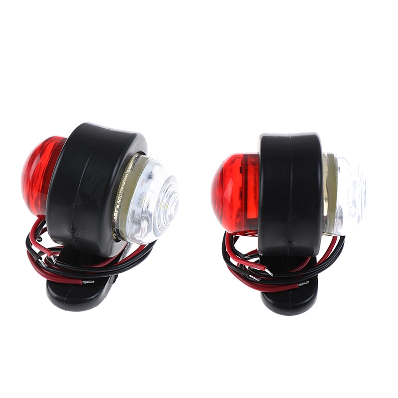 Luz LED de posición lateral para camión y remolque, indicador de señal de giro blanco y rojo, lámpara de señalización para camión, furgoneta, caravanas, 10-30V, 2 uds.