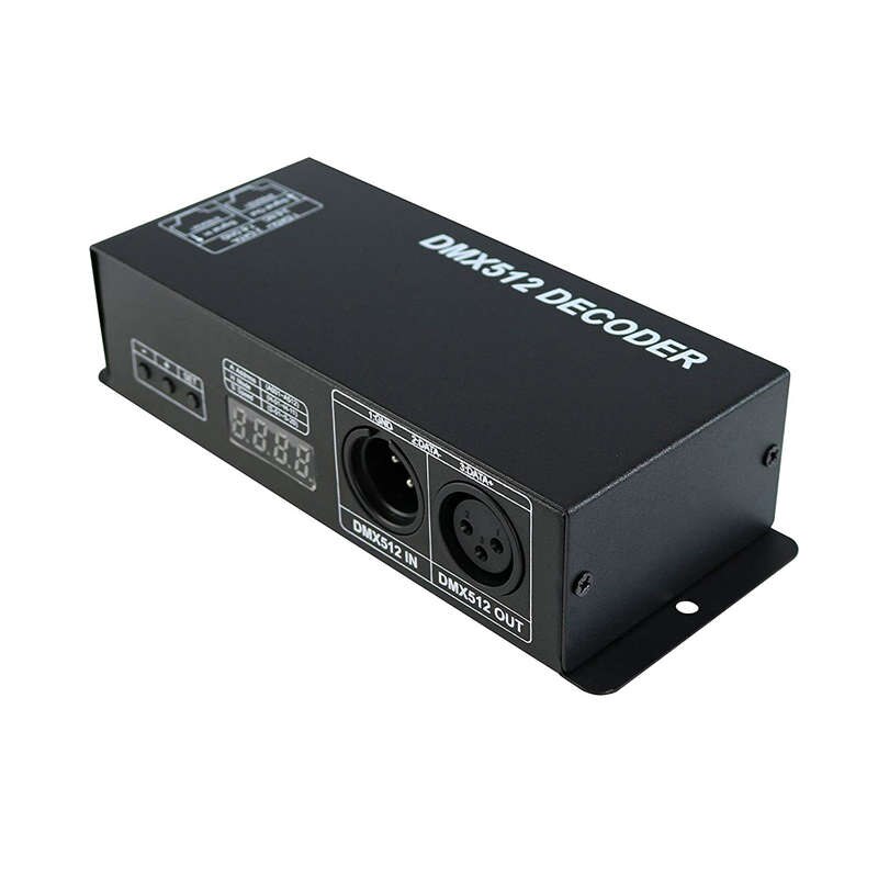 Dmx 512 digitale display decoder, dimmer driver dmx 512 controller voor led rgbw tape strip licht  rj45 aansluiting  dc12-24v 20a (4 c: Default Title