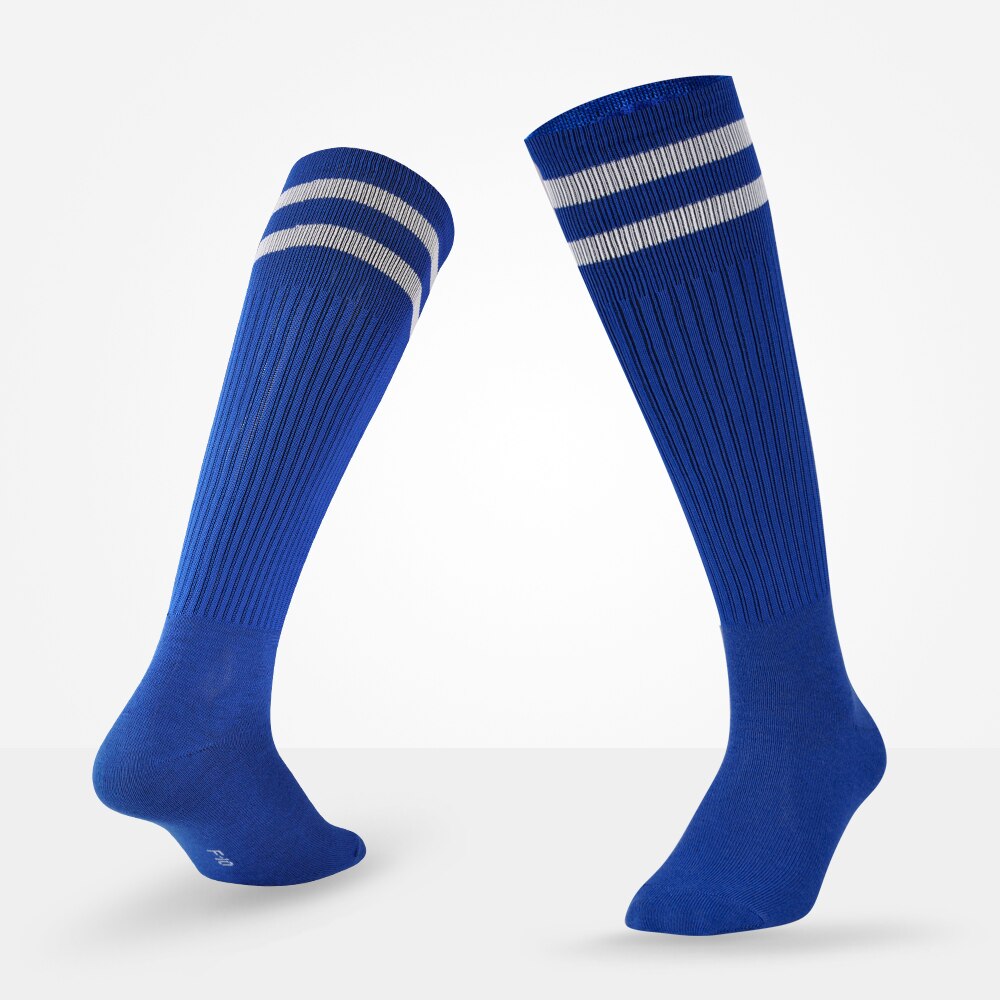 Brothock figli Adulti di calcio calze Da Uomo calze sezione sottile skid calze di formazione di estate al ginocchio calzini cheer leader calzini: Blue / child size 31-37