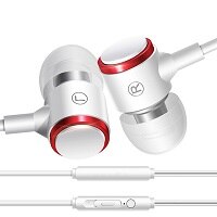 In-Ear Wired 3.5mm Extra Bass Koptelefoon met Microfoon Volumeregeling Voor Android Mobiele Telefoon: White