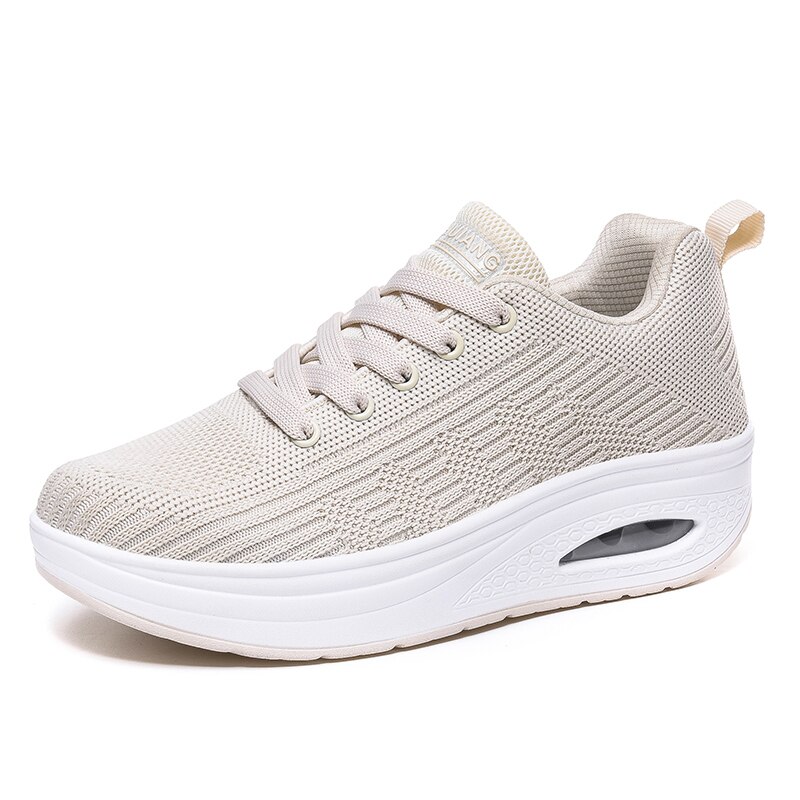 Obuwie damskie wysokość zwiększenie 5CM platforma buty sportowe z amortyzacją buty tonizujące sznurowane buty wyszczuplające Outdoor damskie buty sportowe