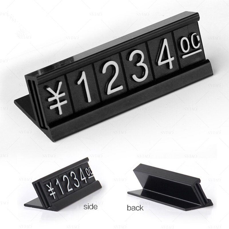 10 Sets Adjustable Number Letter Base Price Display Counter Stand Label Metal Ground Arabic Numbers Combined Price Cube Tag Kit