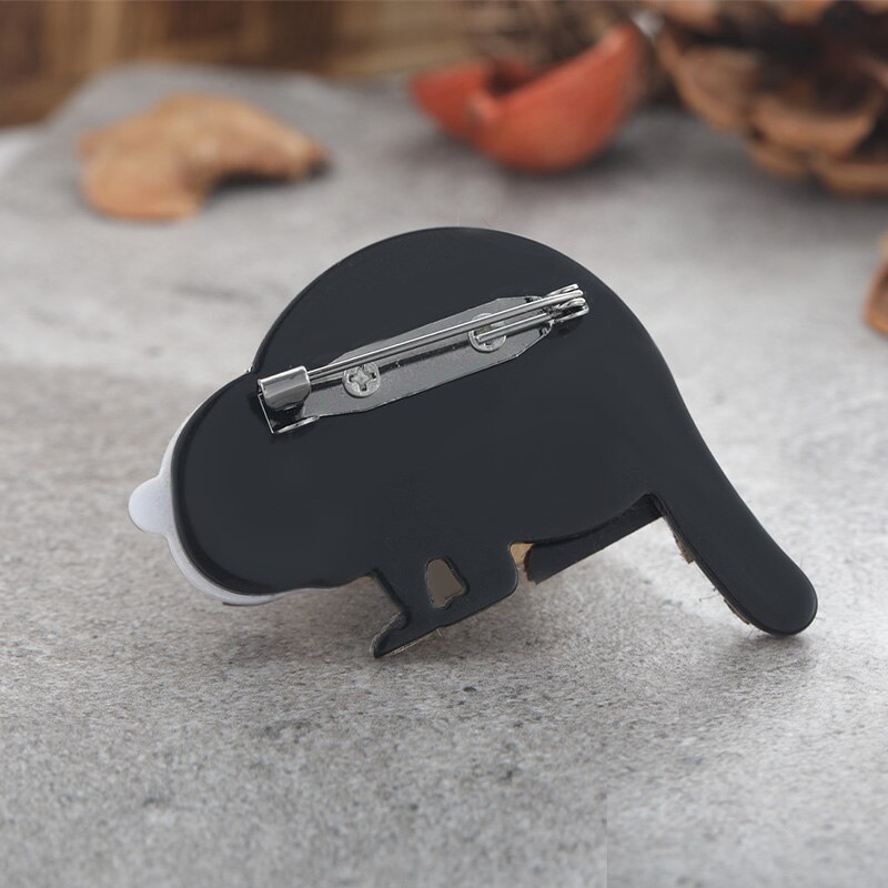 Blucome Lebendige Cute Waschbär Bär Broschen Acryl Metall Leder Tier Brosche Hemd Kragen Revers Abzeichen Für Junge Mädchen Kinder