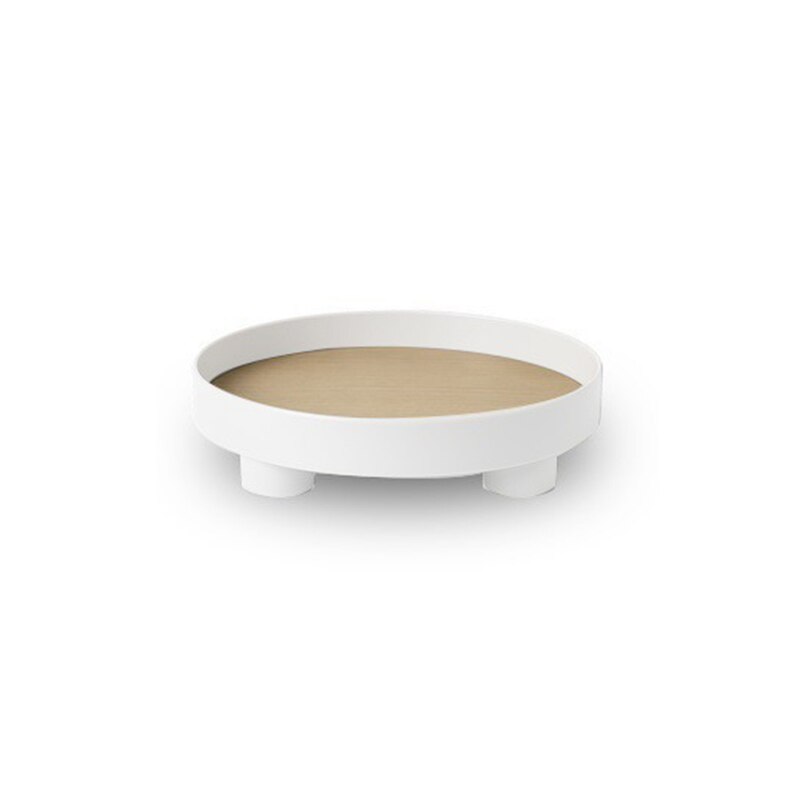 Plateau rond nordique en plastique, plateau rond en bois en plastique pour organiser les collations, articles divers, plateau de pied haut, décoration de bureau à domicile, plateau à thé