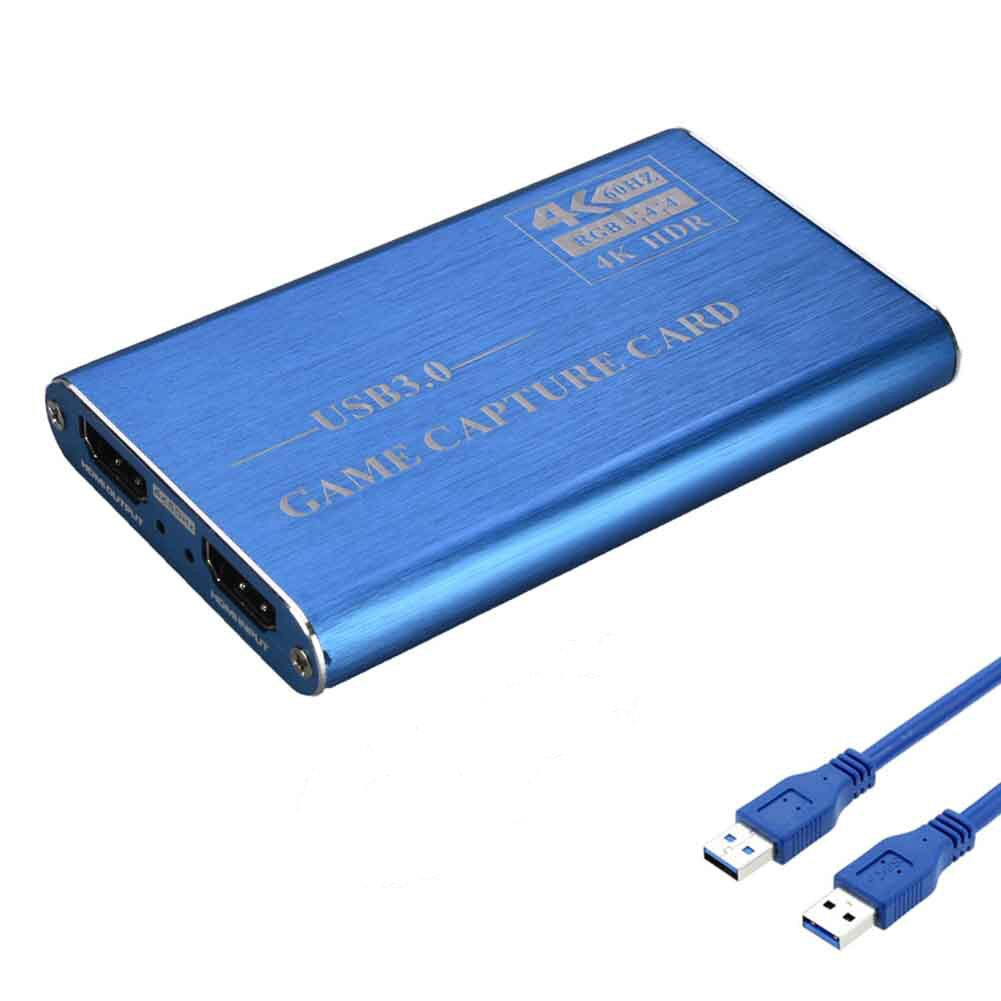 4K HDMI Game video capture Card USB3.0 1080P Grabber Dongle hdmi capture card for OBS Capturing Game Game Capture Card Live: 4K CARD Blue