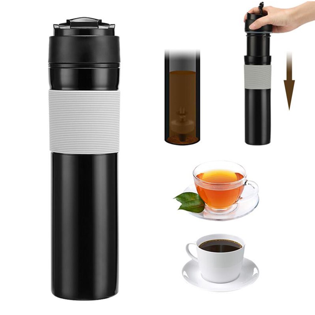 300ml bärbar fransk press kaffebryggare stianfritt stål kaffepressbryggare kanna kaffefiltrering vattenisolering kaffekopp