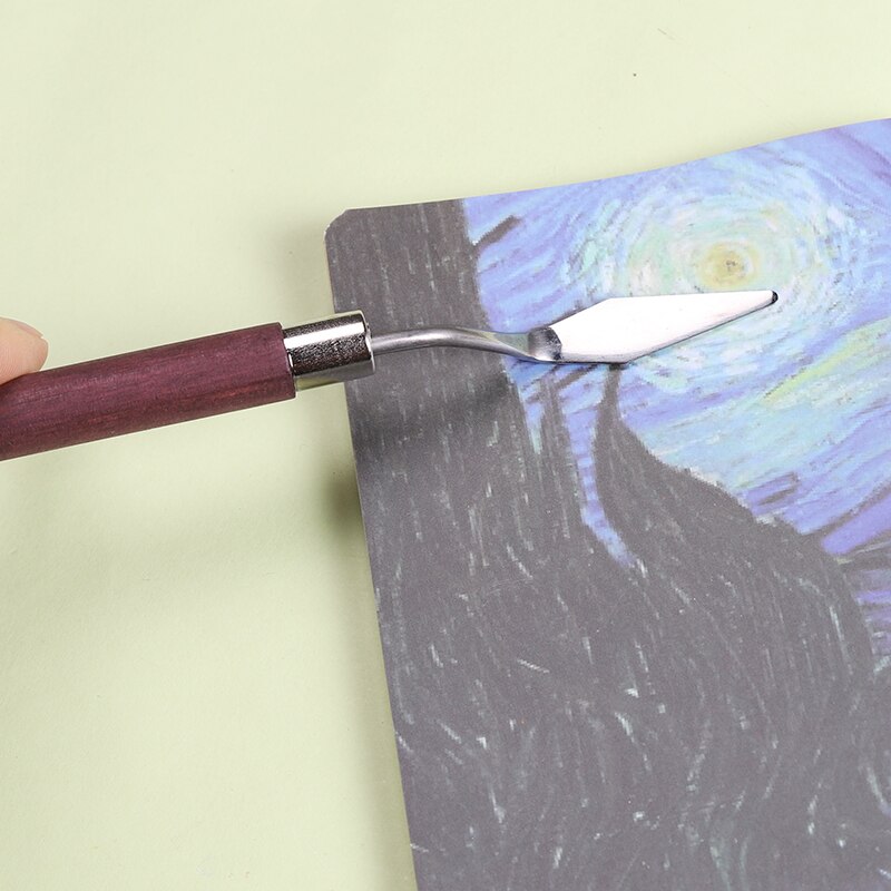 Olieverf Messen Rvs Spatel Paletmes Olieverf Mengen Mes Schraper Kunstenaar Ambachten Art Gereedschap Levert: 1PCS B
