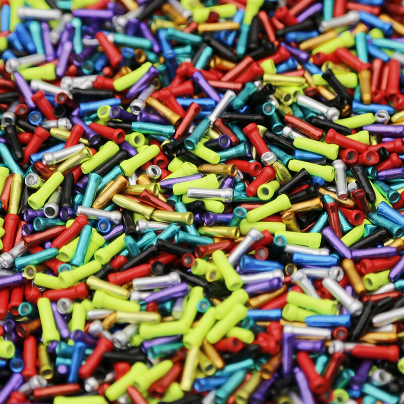50Pcs Fiets Cable End Caps Draad End Core Caps Bike Brake Shifter Inner Cable Tips Crimps Mtb Racefiets fiets Accessoires: Mix Color - 50PCS