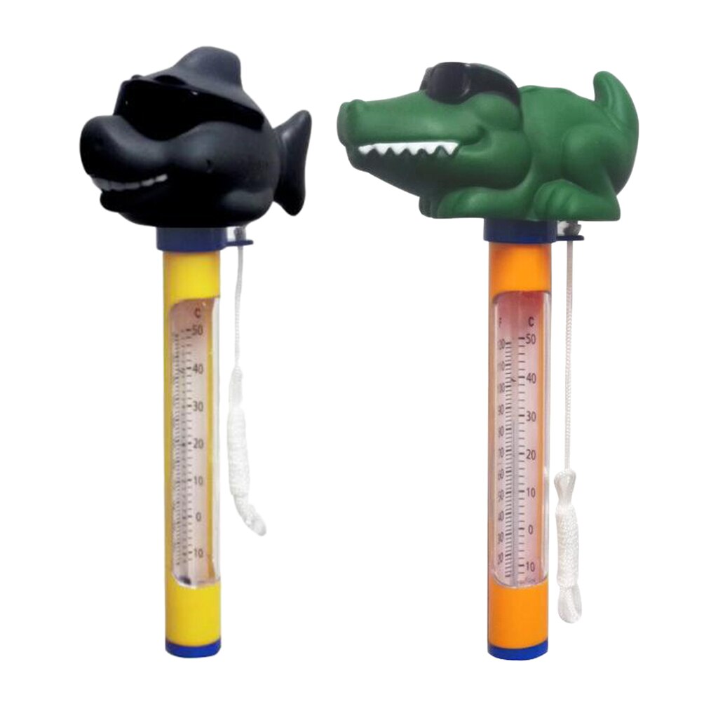 2pcs Shark &amp; Crocodile Head 160mm Water Temperature Tester Pool Thermometer