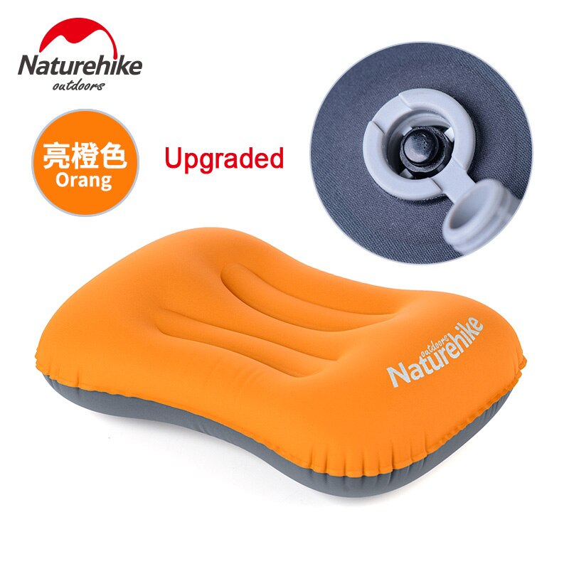 Naturehike ultralette oppustelige rejsepuder - komprimerbare, kompakte, oppustelige, komfortable, ergonomiske pude til camping: 1 orange pude