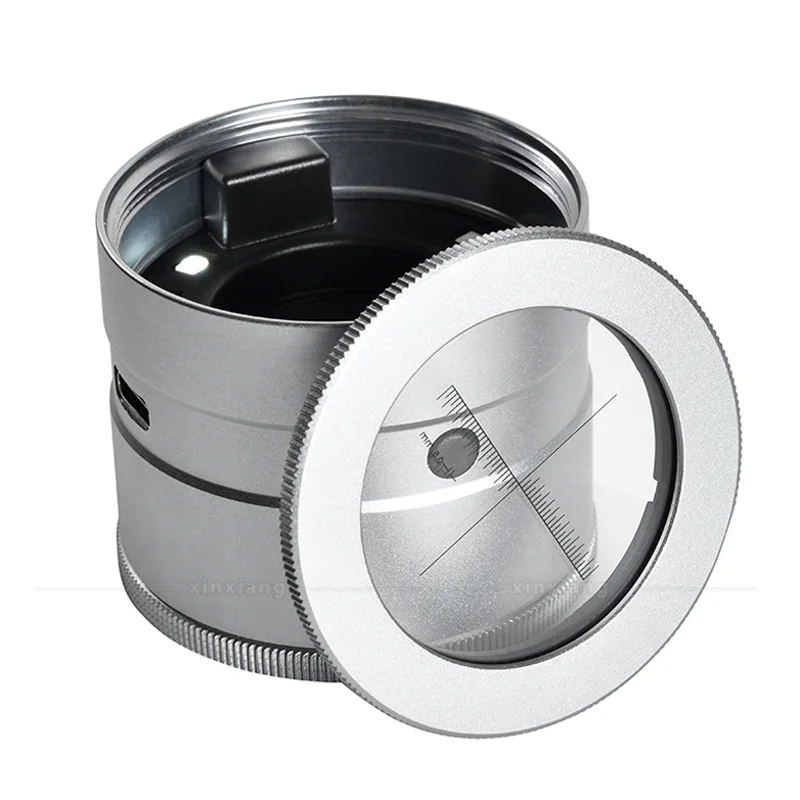 10X Full Metal HD Magnifying Glass with LED/UV Light Optical Glass Lens Rechargeable Magnifier for Coin Stamps Antique Jewelry