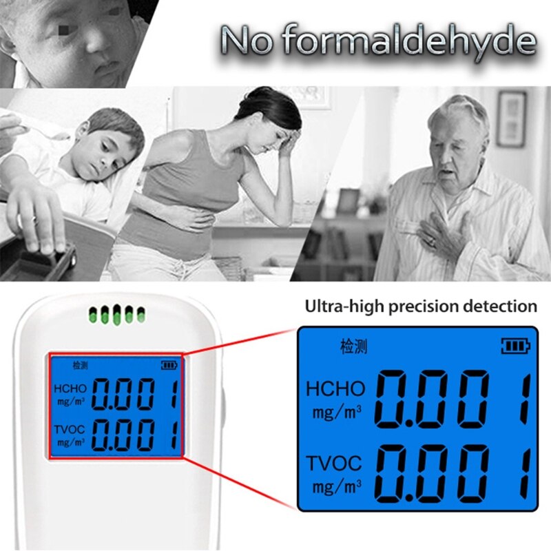 Medidor de del aire, dispositivo de medición de temperatura, humedad, CO2, TVOC, HCHO, Y4QC