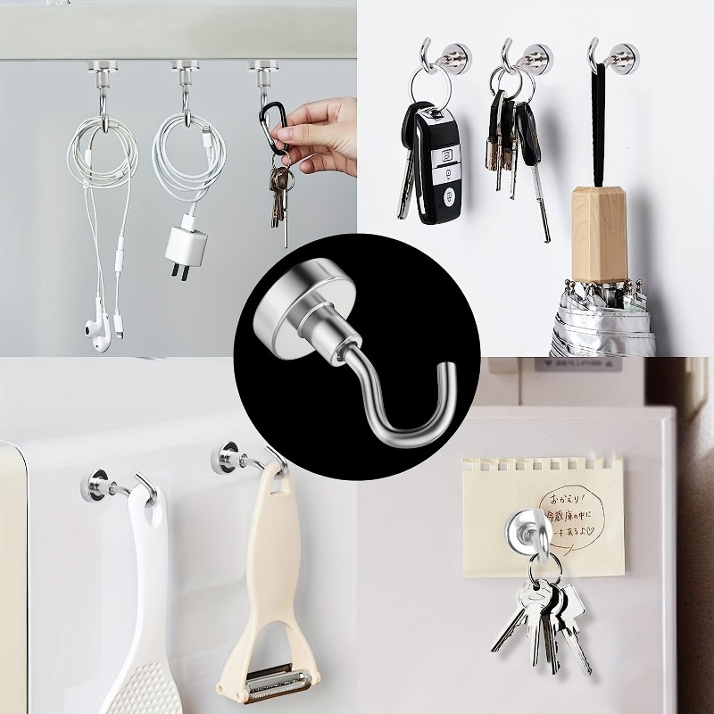Sterke magnetische multifunctionele haken, opberghaken, huis, keuken, bar, sleutelopslaghaken, badkamerhangers, 10 stuks, E16